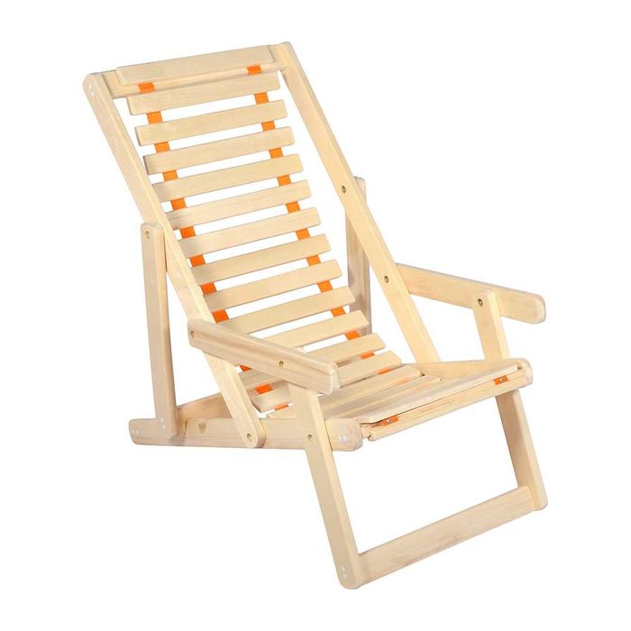 Шезлонг деревянный с подлокотниками