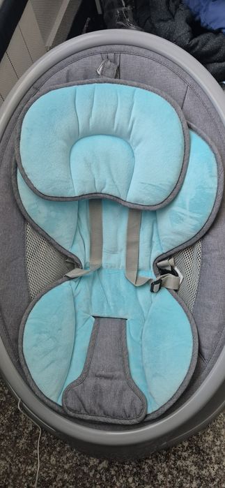 Leagan electric portabil BUF BOOF W5BLUE, 0 luni+, bleu-gri