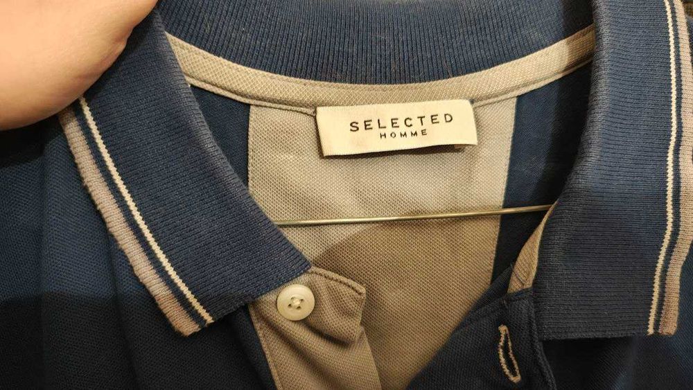 Tricou polo barbati albastru Selected Homme - marime L