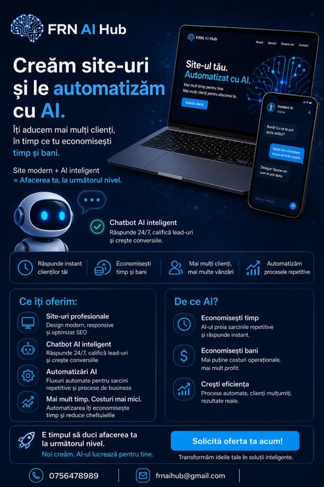Creăm site-uri moderne + automatizare cu AI | FRN AI Hub