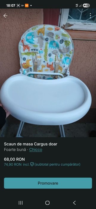 Scaun  de masa bebelus