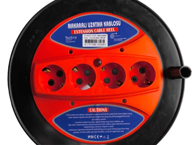 Удължител Макара 50м 3 х 2.5 3000W НОВИ