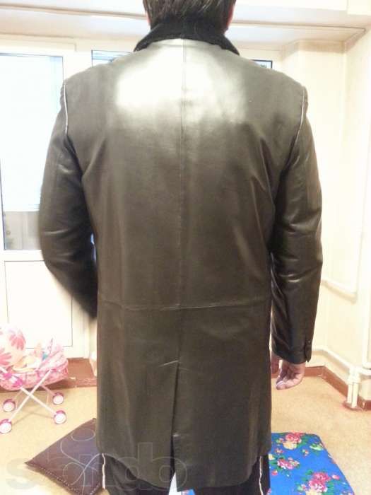 Сюртук кожанный, с мехом нерпы