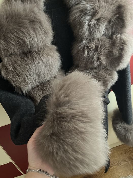 Palton casmir cu blana naturala