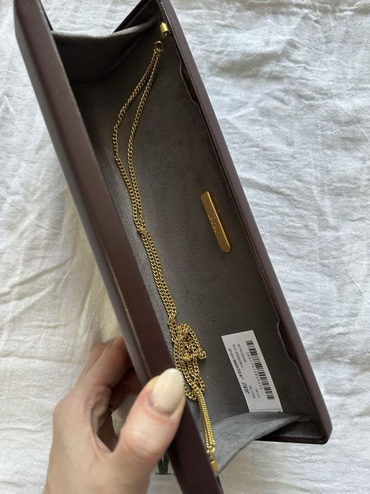 Чанта Zara клъч тъмно червена