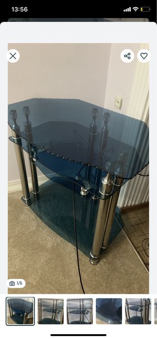 Подставка для тв стекло синий