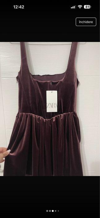Zara rochie de catifea marimea S