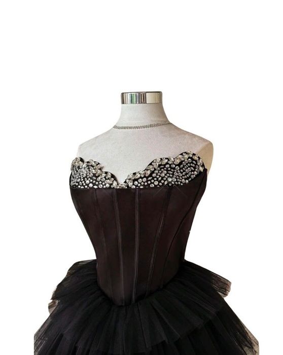 Rochie ocazie/eveniment neagră din tul nouă cu etichetă