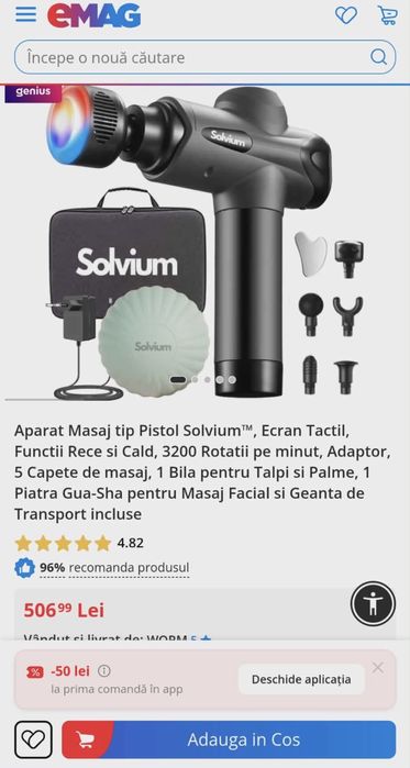 Aparat de masaj Solvium functii cald/rece