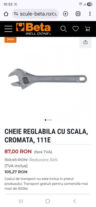 Set chei combinate cu clicket + reglabilă, Beta