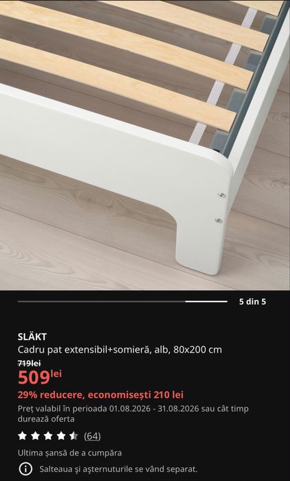 Vand pat copii IKEA SLAKT | extensibil + altele