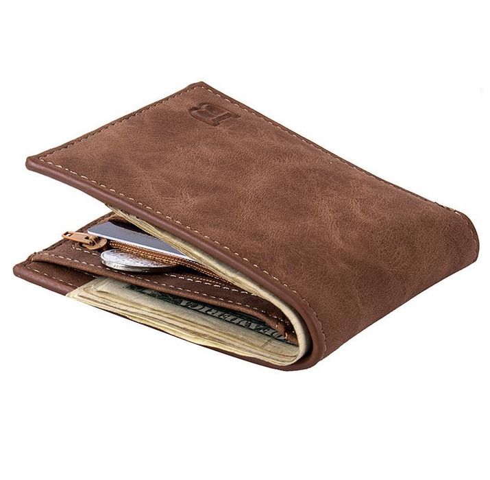 Мъжки кафяв кожен портфейл Baborry