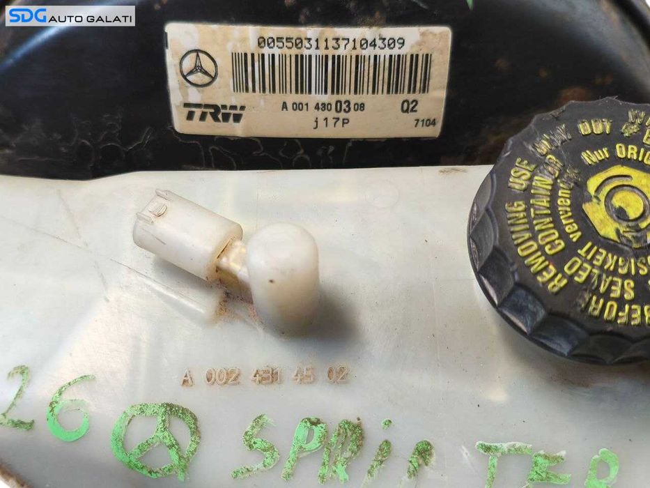 Tulumba Vacuum cu Pompa Servofrana Servo Frana Mercedes Sprinter 2000 - 2006 Cod A0014300308 A0024314502 [LR1721]