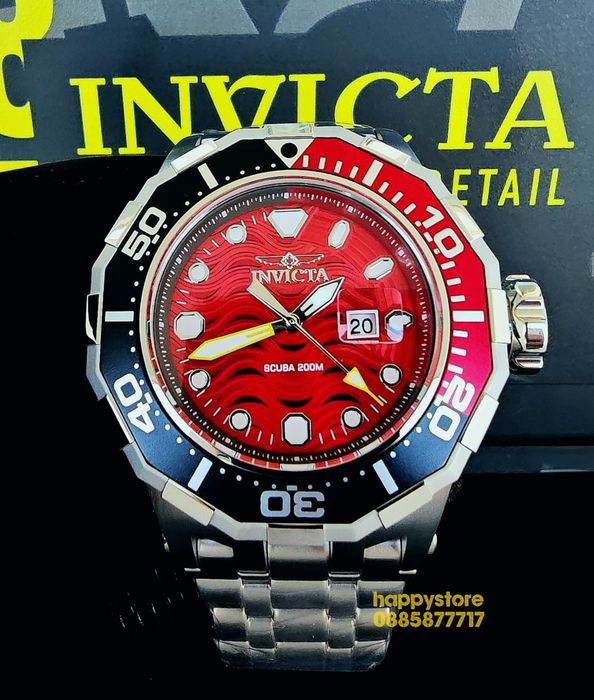 INVICTA Wave Red 52 mm, Инвикта нов ръчен часовник