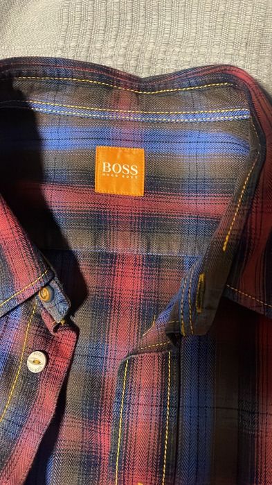 Cămașă în carouri Hugo Boss Orange, mărimea L