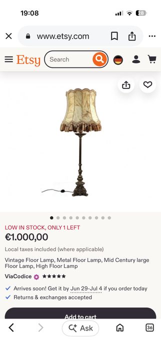 Lampa vintage de podea