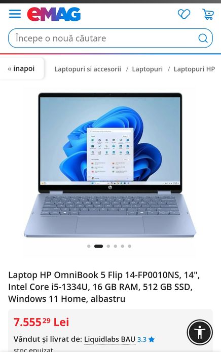 Hp Omnibook 5 Flip ,touch , nou , sigilat