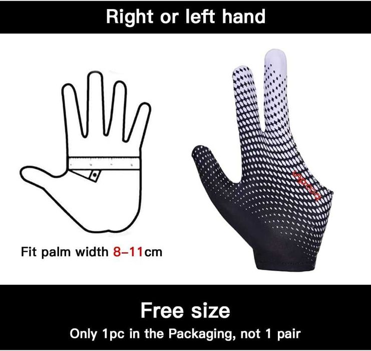 Boodun Billiard Cue Glove–професионална ръкавица за билярд с 3 пръста
