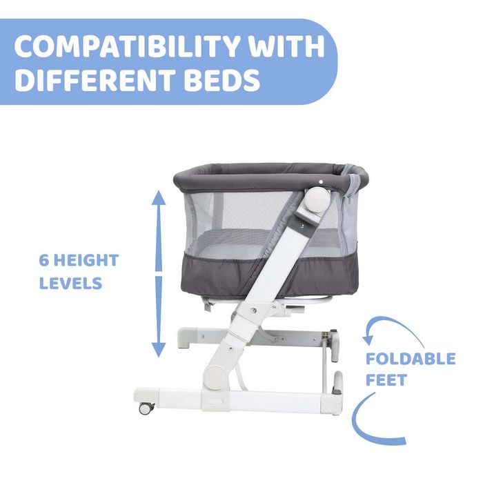 Patut atasabil Chicco Next2Me PopUp Atmoshpere(Gri) 0luni+ NOU SIGILAT