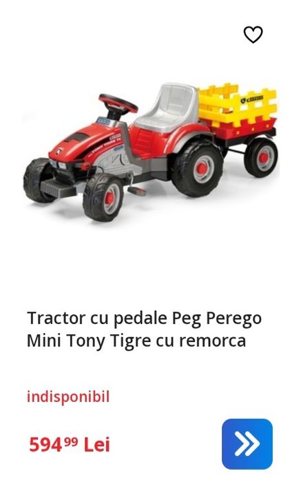 Tractor cu pedale Tony Tigre