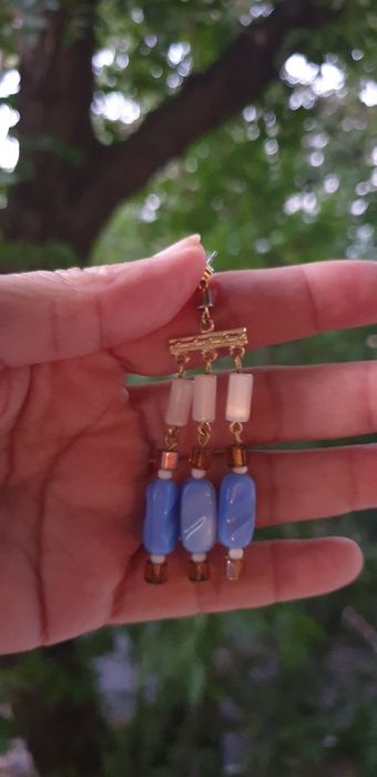 Серьги чехослав сатиновое стекло