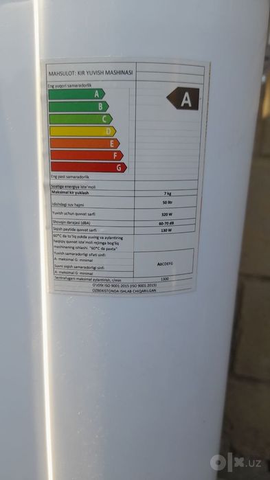 Yangi Sirius 7 kg yarim avtomat kir yuvish mashinasi sotiladi