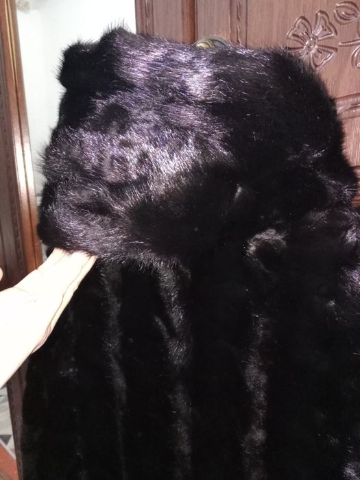 Норковая шуба с капюшоном