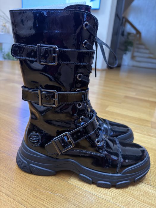 Cizme piele naturala neagra lacuita Benvenuti NOI 38