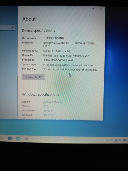 Laptop Acer Aspire