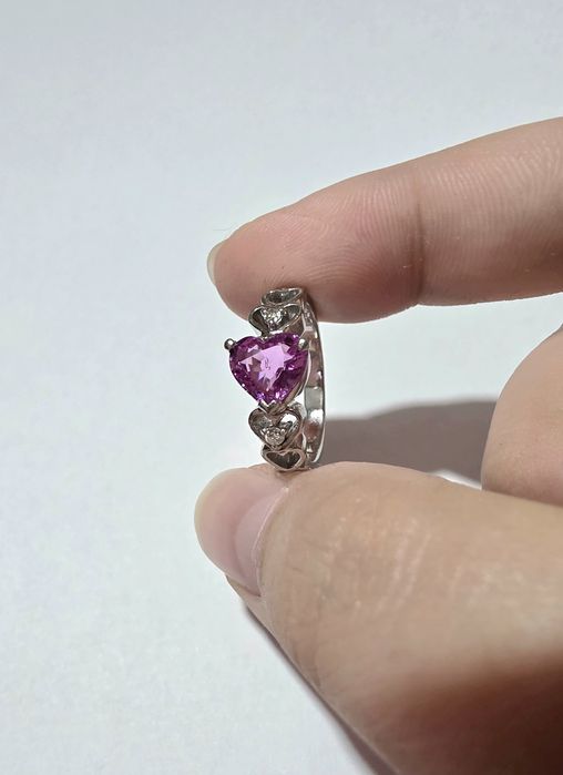 Inel cu Safir natural si diamante naturale