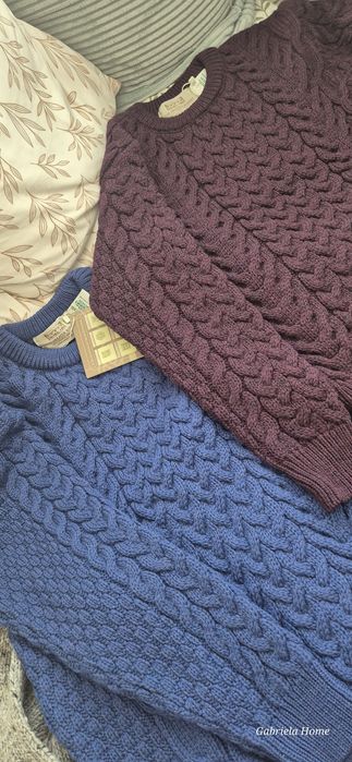 Pulovere lana merinos unisex noi Aran craft irlanda