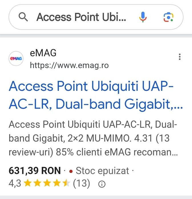 Access Point Ubiquiti UniFi Wi-Fi Dual Band,AC LR Long Range, UAP-AC-LR