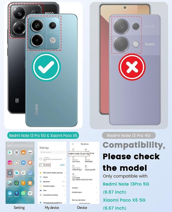 Прозрачен Силиконов Удароустойчив кейс за Xiaomi Redmi Note 13 Pro 5G