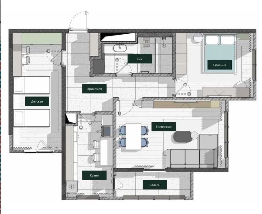 ЖК Saf Towers 2-х комнатная квартира. 80м2.