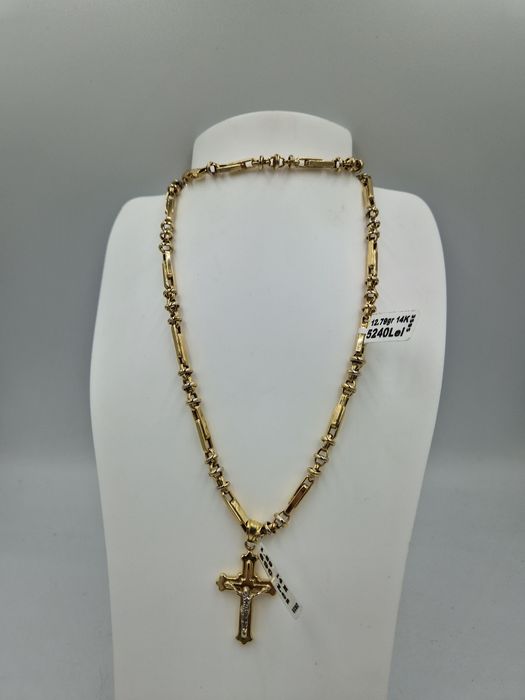 Lant Aur cu Pandant Aur 14k Greutate 12.79gr/1.69gr 52cm #49569/49463