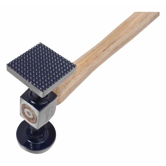 Ciocan pentru tinichigerie cu cap rotund, plat și cap patrat striat,