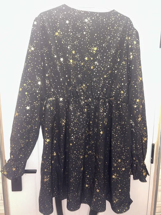Rochie de petrecere neagra cu auriu