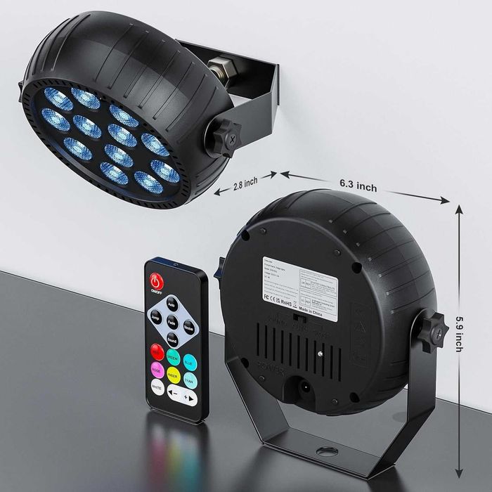Set 2 Proiectoare LED Par cu Acumulator 2200mAh RGB Telecomanda Noi
