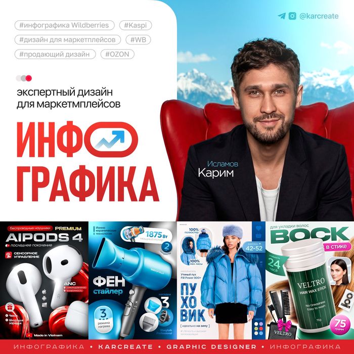 Инфографика | Карточки товаров | Дизайн для маркетплейсов | Нейрофото