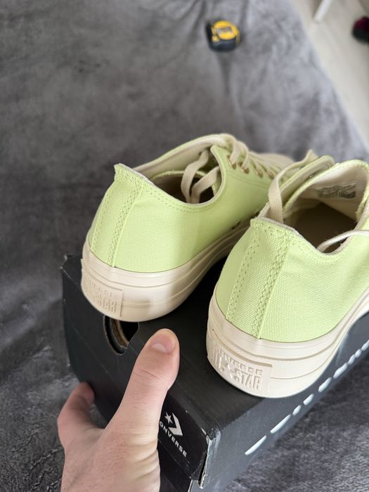 Converse tenesi dama cu platforma culoare verde lime marimea 40 noi