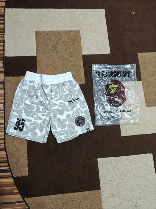 Pantaloni Scurți BAPE x Inter Miami Grey Camo - Mărimea L (Noi)