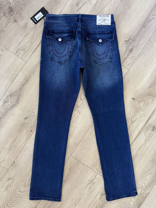 Blugi TRUE RELIGION Ricky Relaxed Straight Albastru Barbati | Marime 32 x 34 (Talie 84 cm)