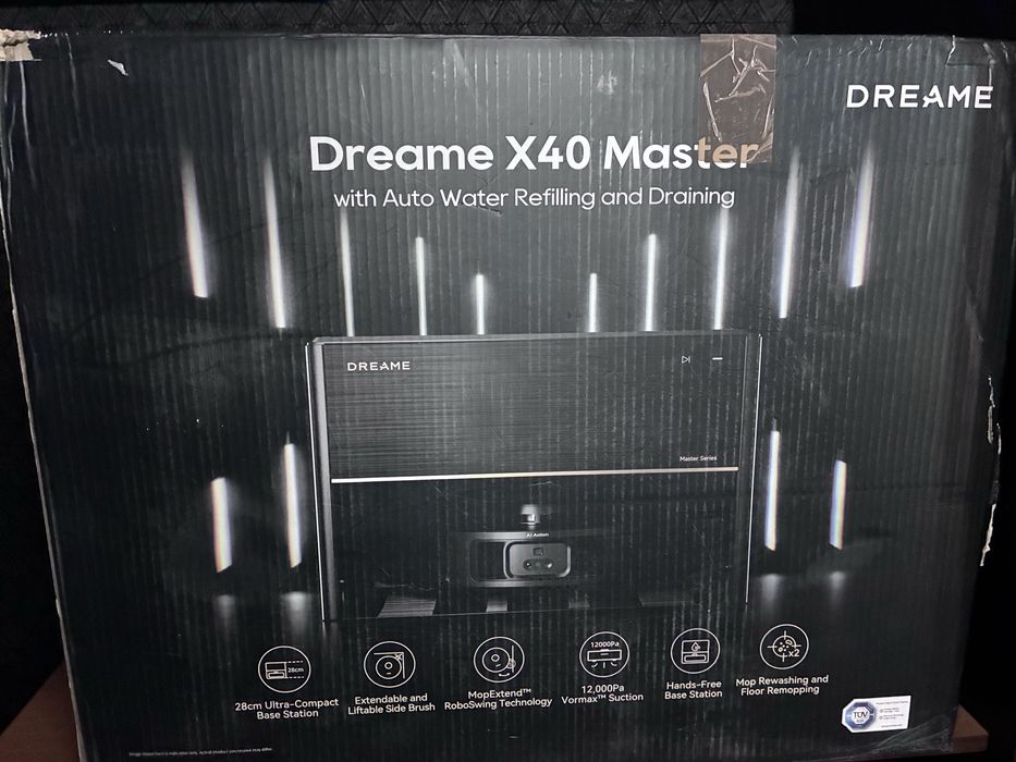Робот прахосмукачка Dreame X40 Master, мощност на засмукване 12000 Pa