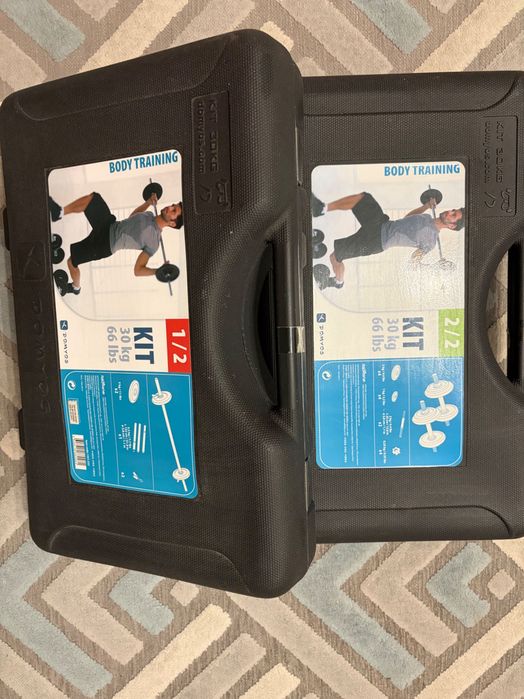 Set greutăți Domyos 30 kg – Halteră + Discuri – Decathlon