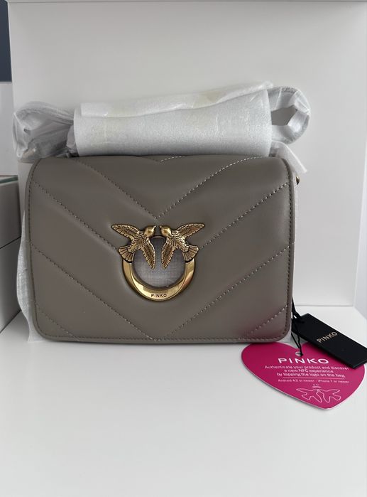 Чанта Pinko Love Click grey