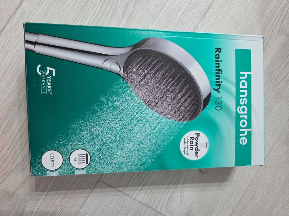 Pară de duș Hansgrohe Rainfinity, 3 jeturi, EcoSmart+, crom 26862000