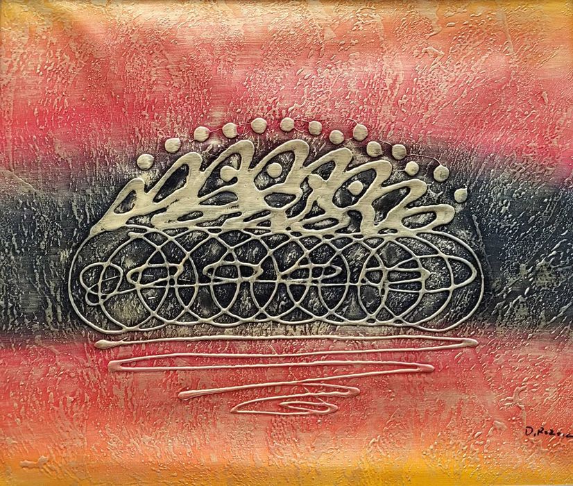 Tablou pictat in ulei manual pe panza de in, 60x50cm finit, din Suedia