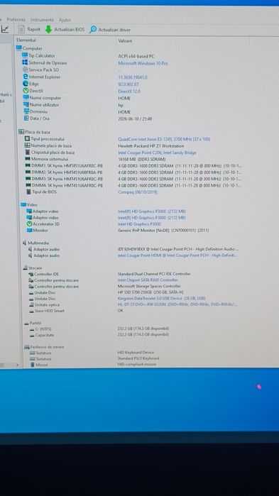 HP Z1 workstation Aio 27" 2k  Xeon 16Gb/ssd 250gb doar local