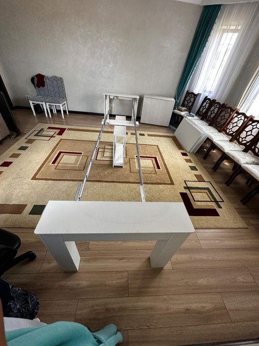 Стол трансформер белый