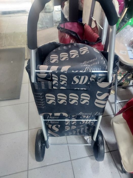 Carucior Mare (piata)cu roti 21cm solide cu rulment metalic